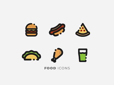 Food Icons burguer chicken drink fastfood food hotdog icon pizza soda tacos
