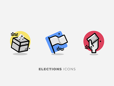 Elections Icons blue box colombia election electoral flag hand icon red yellow