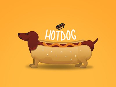Hotdog Illustration coreldraw dog dribbble hotdog illustration photoshop yellow