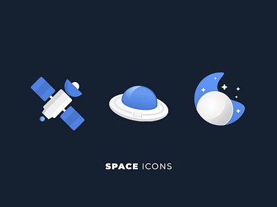 Space Icons Part Two blue dribbble extraterrestrial galaxy icon icons illustration satelite ship space