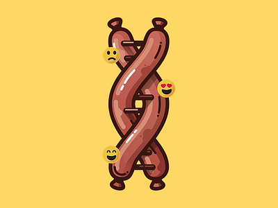Sausage DNA coreldraw dna illustration sausage vector vector animation vector artwork yellow
