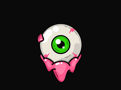 An Eye Sticker eye green halloween illustration look pink sticker watching