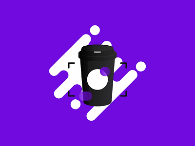 Coffee Glass Icon branding coffee coreldraw glass icon purple ui vector