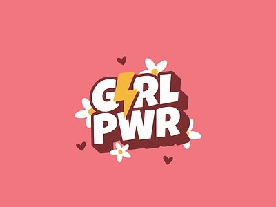 Girl Power Shot 01 coreldraw flower girl girlpower icon illustration love pink vector