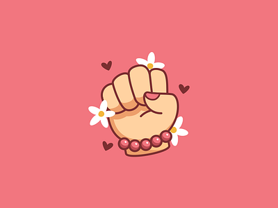 Girl Power Shot 02 coreldraw flower girlpower icon illustration love pink vector
