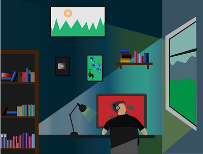 room tour flatdesign illustration