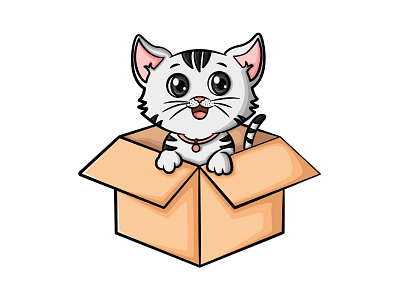 Illustration Of Cat animal cartoon cat cute cartoon design illustration stickers vector vector illustration