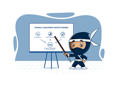 Ninja Character Design For Website cartoon cute cartoon design ninja stickers vector vector illustration website