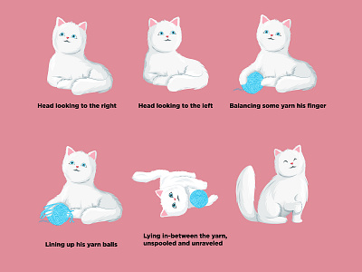 Illustration Of Cat Poses animal cartoon cartoon sticker cat design illustration set stickers vector vector illustration