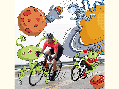 Cycle Race Illustration