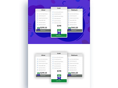 Pricing table design icon ui