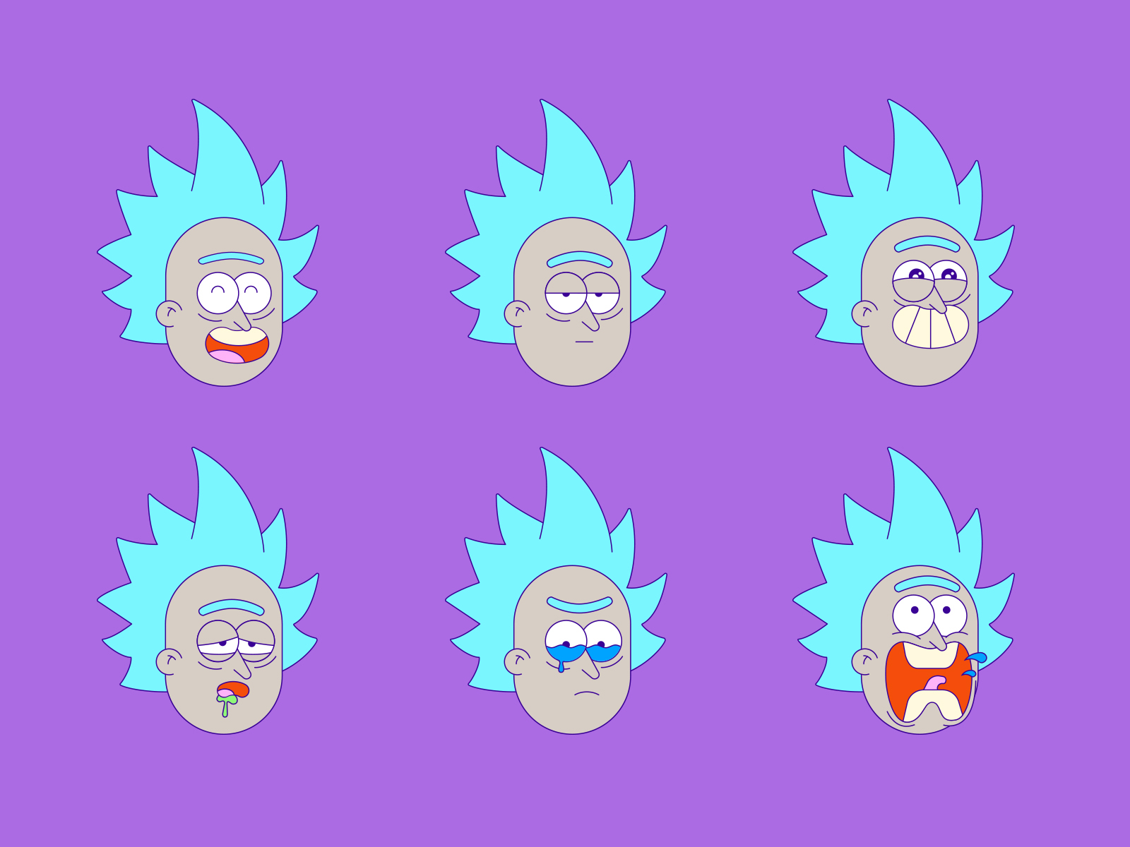 👾 Rick Face Exploration by Miguel Priera on Dribbble