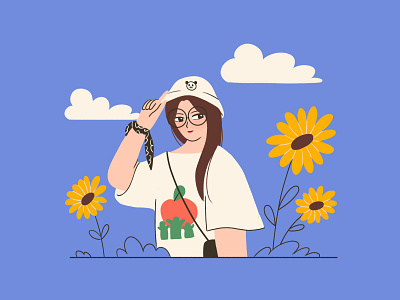 Sunflower Girl design flower girl girl flower illustration illustrator photoshop sunflower visual art