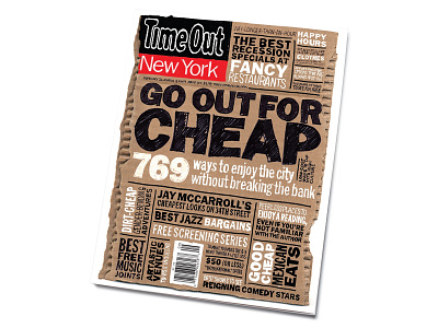 The Cheap Issue | Time Out New York art direction cover design design editorial design handlettering illustration magazine magazine cover