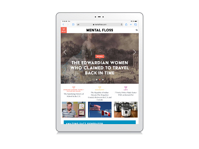 Mental Floss Website Redesign | Tablet