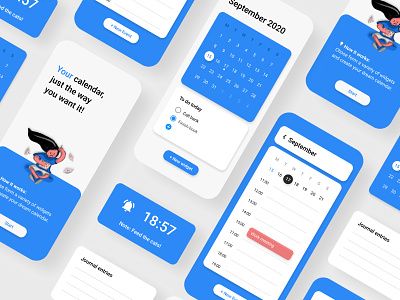 Modular Calendar Concept App app design flat illustration iphone materialdesign minimal ui ux