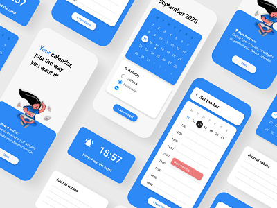 Modular calendar concept app calendar design figma illustration materialdesign minimal ui ux