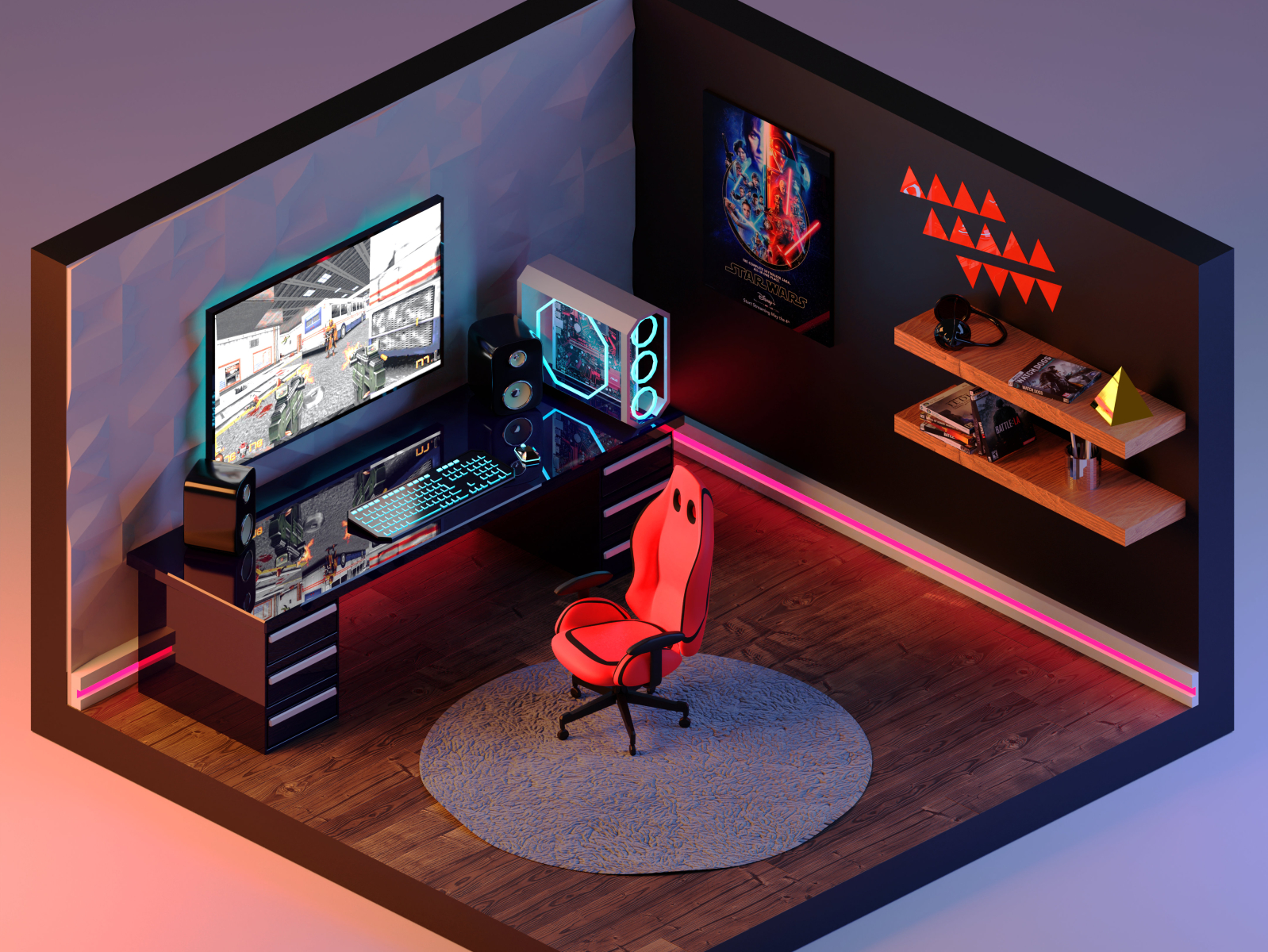 Gaming Room by haagin on Dribbble