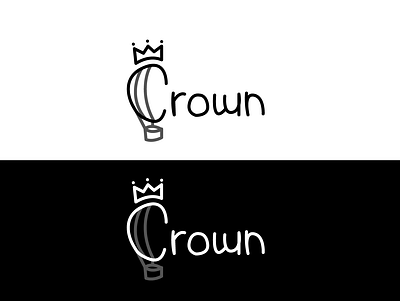 Crown Logo ballon black white black and white blackandwhite branding crown crown logo daily logo challenge dailylogochallenge design flat graphic design illustrator logo