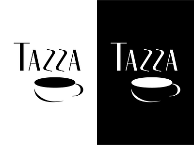"Tazza" Logo black white black and white blackandwhite branding cafeteria coffe logo coffee coffee cup coffeeshop daily logo challenge dailylogochallenge design graphic design illustrator logo