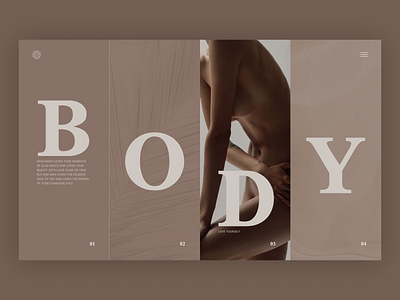 "Love your body" concept concept figma ui web design