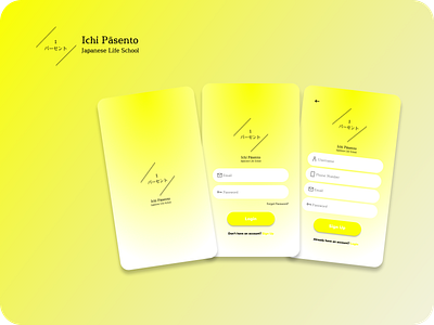 Ichi Pāsento app design flat minimal ui