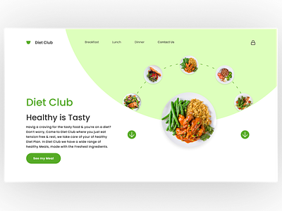 Diet Club Landing Page visual design ui