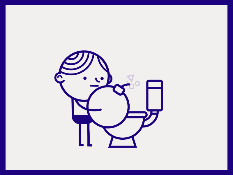 Toilet Bomb animation bomb boom boy character explosion gif kid loo sitting stars toilet