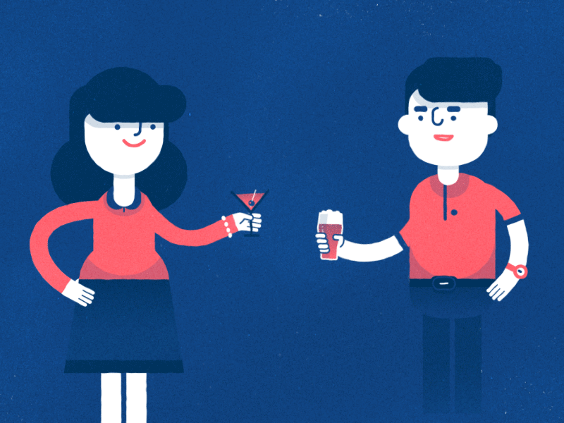 Cheers! animation beer boy celebrate cheer drinks gif girl glasses martini people toast