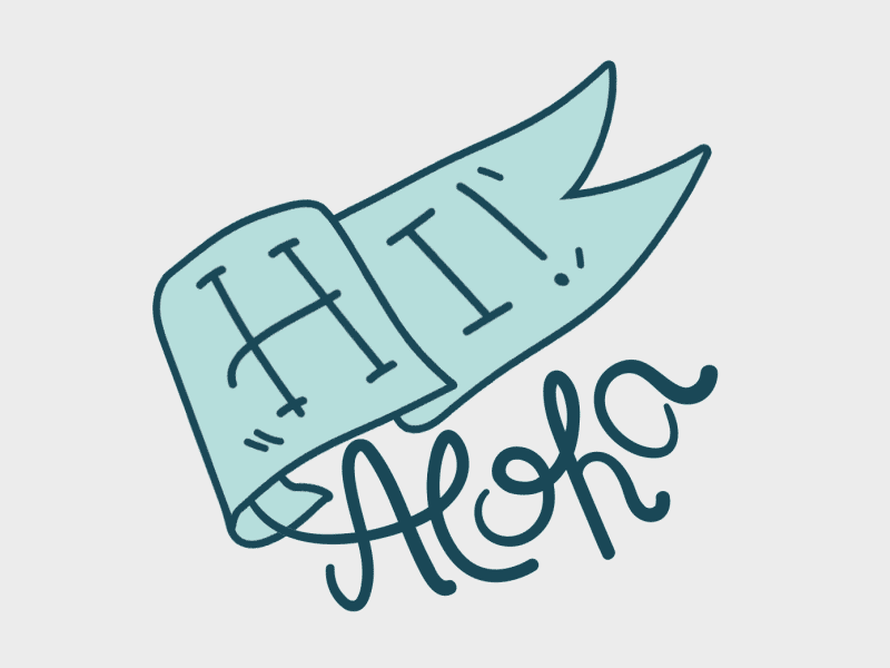 Aloha! Hi! aloha animation flag gif greetings handwriting hello hi wave welcome