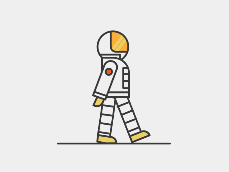 Astronaut Walk after effects animated animation astronaut gif illustration line loop space walk cycle walking