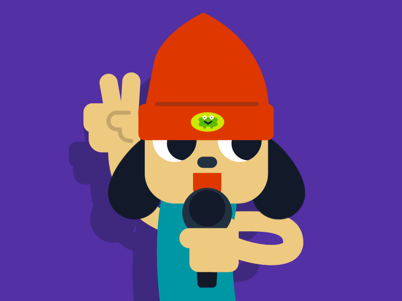 PaRappa the Rapper animation flashes game gif loop love kick music playstation rap romantic love singer sweet chop
