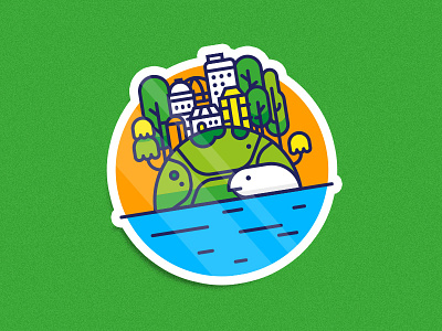 MAGNUTZ city illustration magnet sticker mule turtle