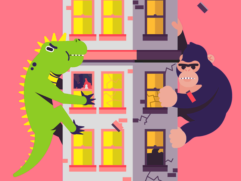 Lizzie and George - Rampage // Back To Bits ape building console george gif lizard lizzie nes nintendo nostalgia rampage retro
