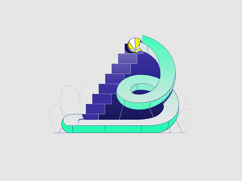 B // 36daysoftype animation beachball illustration loop slide stairs subtle type typography