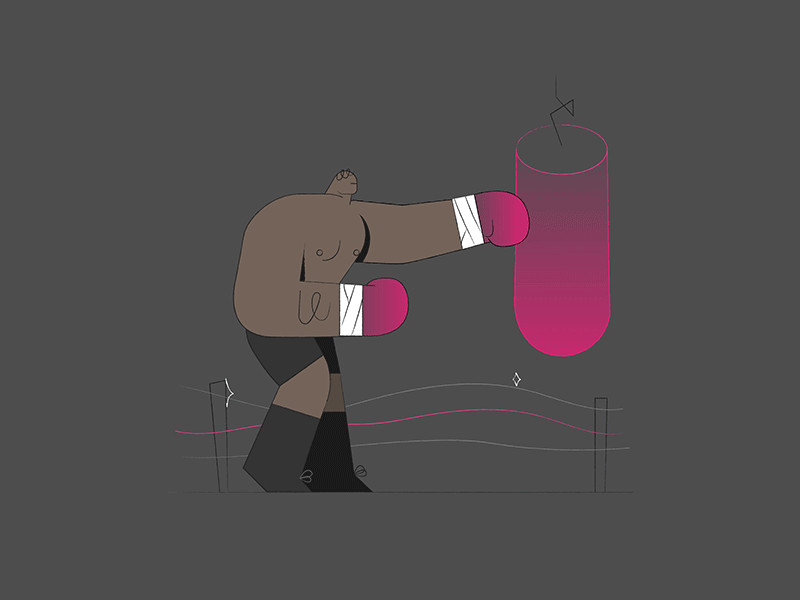 F // 36daysoftype animation boxer boxing boxing gloves gloves illustration loop punchbag type typography