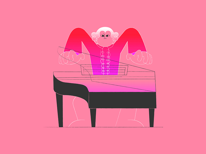 M // 36daysoftype amadeus animation illustration loop mozart music pianist piano subtle type typography