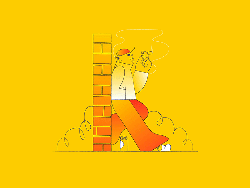 R // 36daysoftype animation beer hooligan illustration loop rebel smoker smoking subtle type typography wall