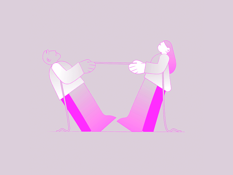 V // 36daysoftype animation characters illustration loop rope subtle tug type typography versus war