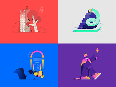 My top 4 Shots in 2018 animated animation character design illustration loop type typography vector
