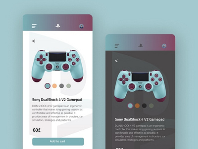 UI for PS4 controller adobe xd app design figma flat typography ui ux web