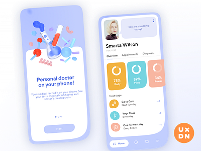 Personalized medical app app app design iphone iphone app medical medical app menu minimalistic mobile app mobile apps patient patient info