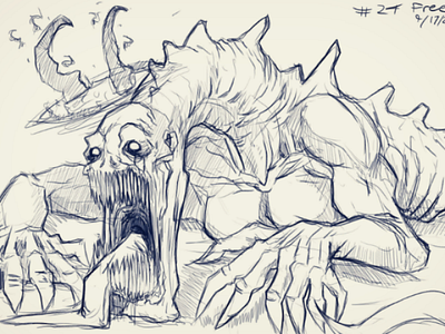 The Floor is Cake *daily studies #24* art sketch monster study horror