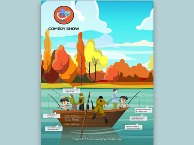 comedy show flyer art work comedy flyer flyer illustration logo luxury design modern design professional unique design