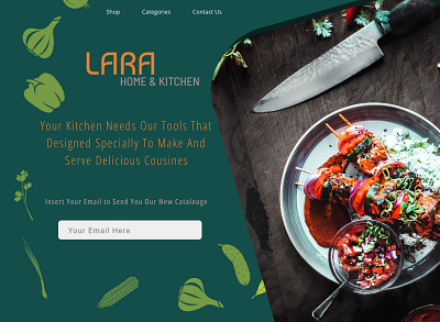 Landing Page Lara Home And Kitchen Tools design illustration ui ui design web