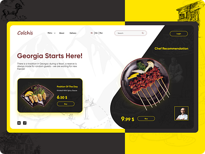 Colchis Landing design food georgia landing landing page logo ui ux web website