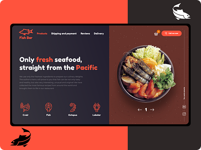 Fish Bar Landing bar design eat fish food landing landing page restaurant ui ux