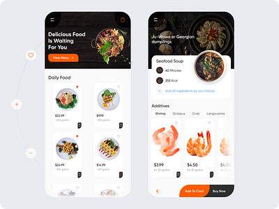 Food Delivery service - Mobile App design eat fish food georgia illustration mobile mobile app mobile app design restaurant ui ux