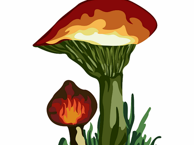 Mushroom plants 🍄 mushroom botanical ai vector