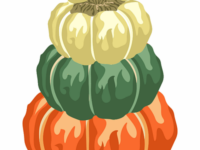 Pumpkins 🎃 ai design fruit graphic green helloween illustration natural orange pumpkins vector yellow